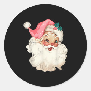 Adesivo Redondo Papai Noel Nk Rosto de Natal Velho Xmas Vintage Nk