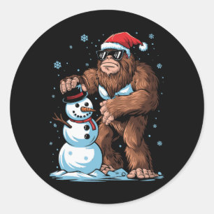 Adesivo Redondo Papai Noel Pé Grande Boneco De Neve Crianças Menin
