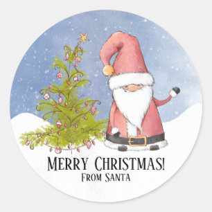 Adesivo Redondo Papai Noel Personalizou Feliz Natal