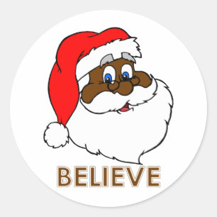 Adesivo Redondo Papai noel preto