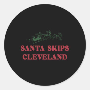 Adesivo Redondo Papai Noel pula Cleveland Papai Noel divertido Ren