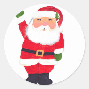 Adesivo Redondo Papai Noel retro vintage jolly engraçado Natal