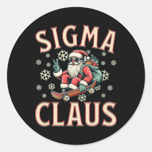 Adesivo Redondo Papai Noel Sigma Claus Meme Natal Divertido Adoles