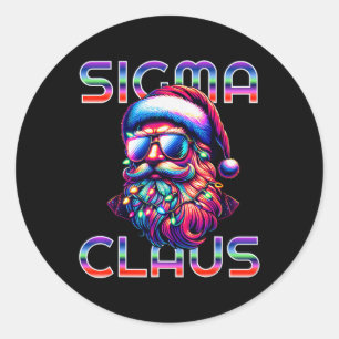 Adesivo Redondo Papai Noel Sigma Engraçado Natal Meme Adolescentes