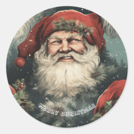 Adesivo Redondo Papai noel Sticker