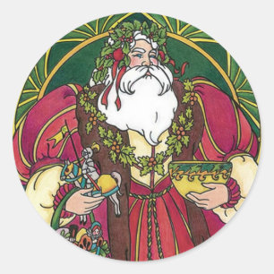 Adesivo Redondo Papai noel velho do tempo