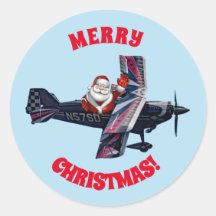 Papai noel Wave Classic Round Sticker