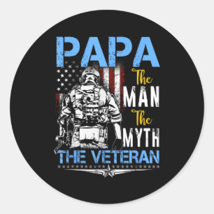 Adesivo Redondo Papai o homem mito veterano militar - dia dos pais