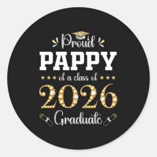 Adesivo Redondo Papai orgulhoso de uma turma de graduado em 2026 f