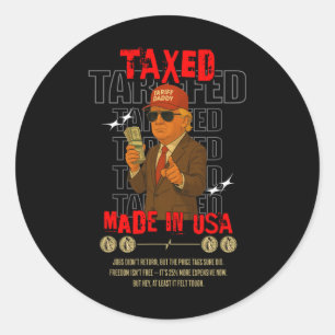 Adesivo Redondo Papai Tarifa Design Divertido de Trump – Meme Polí