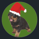 Adesivo Redondo Papais noeis<br><div class="desc">Todas as imagens no RottweilerGifts são adaptadas a partir de fotografias tiradas por taiche e são de cães que eu possuo e criei.</div>