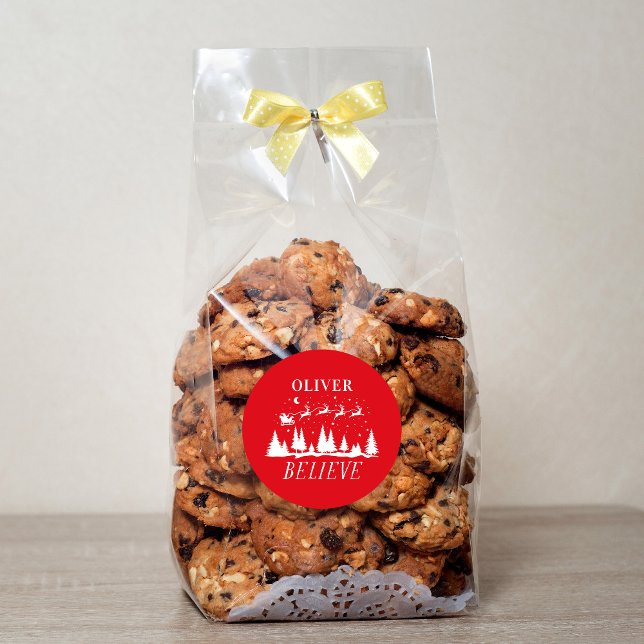 Adesivo Redondo Papais noeis acreditam na família vermelha tradici (Criador carregado)