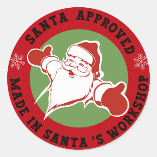 Adesivo Redondo Papais noeis Aprovados Presente de Natal Vermelho