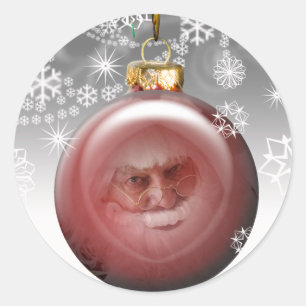 Adesivo Redondo Papais noeis Árvore de Natal Personalizável Selo