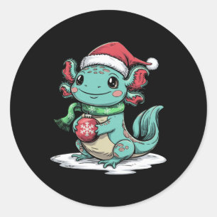 Adesivo Redondo Papais noeis Axolotl Amante de os animais de inver