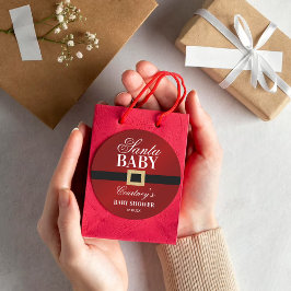 Adesivo Redondo Papais noeis Baby | Chá de fraldas de Natal