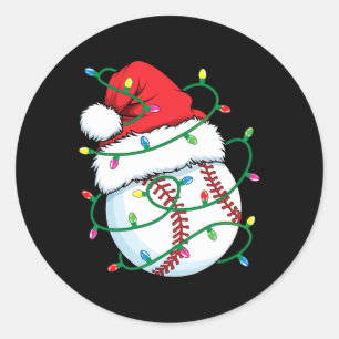 Adesivo Redondo Papais noeis Baseball Sports Ball Men Boas Natal