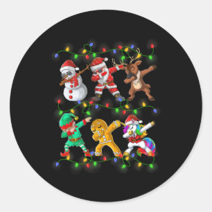 Adesivo Redondo Papais noeis Batidos Amigos Amigos de Natal Menino