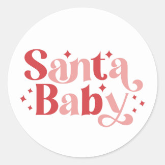 Adesivo Redondo Papais noeis Bebê - Tipografia de Natal Retroativa