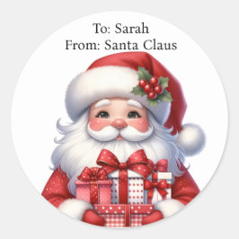 Adesivo Redondo Papais noeis bonitos adicionam nome de criança gra