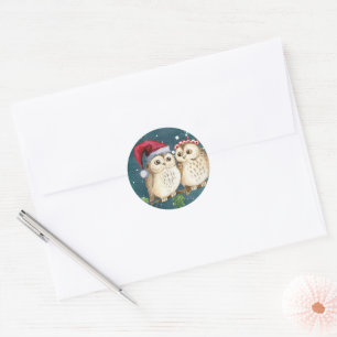 Adesivo Redondo Papais noeis Bonitos Cortam Envelope de Natal