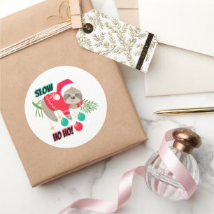 Adesivo Redondo Papais noeis bonitos e engraçados, sangramento len