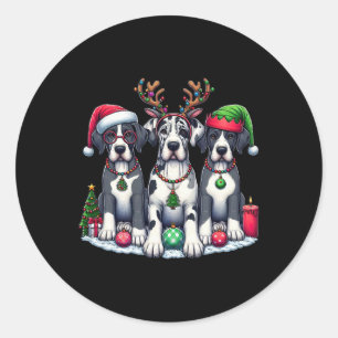 Adesivo Redondo Papais noeis bonitos Reindeer Elf Grandes Mulheres