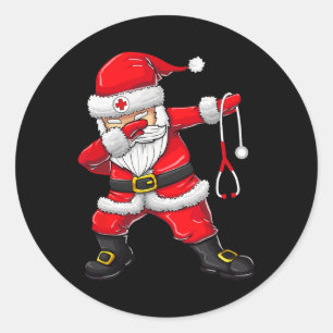 Adesivo Redondo Papais noeis Camiseiros Esfregões de Natal Mulhere