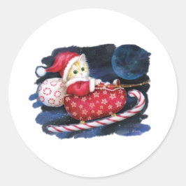 Adesivo Redondo Papais noeis Cat