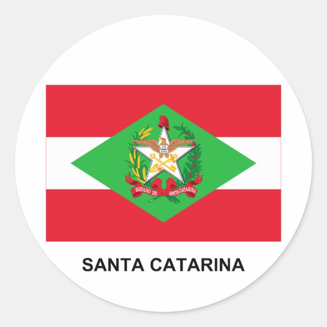 Adesivo Redondo Papais noeis Catarina, Bandeira do Brasil (Frente)