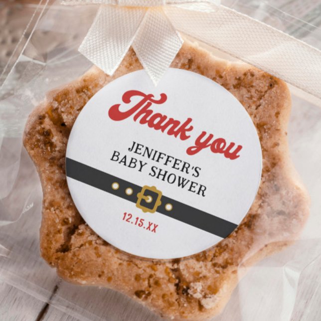 Adesivo Redondo Papais noeis Chá de fraldas de Férias do Bebê Obri (Criador carregado)