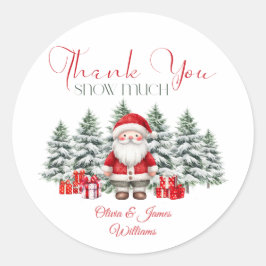 Adesivo Redondo Papais noeis Chá de fraldas de Natal do bebê Gêner