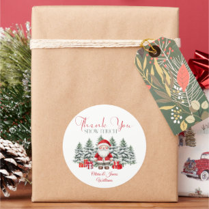 Adesivo Redondo Papais noeis Chá de fraldas de Natal do bebê Gêner