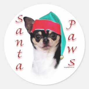 Adesivo Redondo Papais noeis Chihuahua Paws