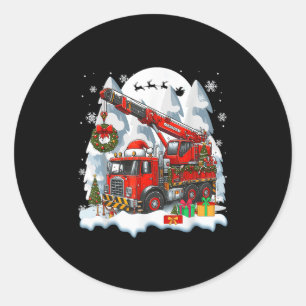 Adesivo Redondo Papais noeis Conduzindo Cargueiros Caixas de Natal