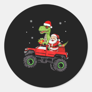 Adesivo Redondo Papais noeis da família natalícia batendo no Dinos