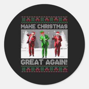 Adesivo Redondo Papais noeis Dança de Trump Tornem o Excelente de 