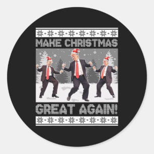 Adesivo Redondo Papais noeis Dança de Trump Tornem o Excelente de