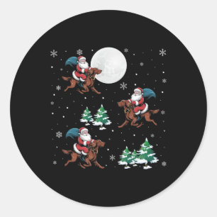 Adesivo Redondo Papais noeis De Árvore Do Xmas Que Andam Na Irland