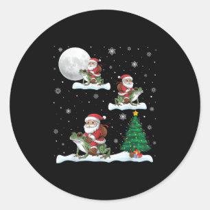 Adesivo Redondo Papais noeis De Árvores De Iluminação Xmas Que And