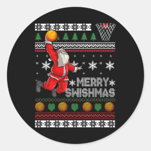 Adesivo Redondo Papais noeis De Dobra De Natal Ugly No Bysketbyll