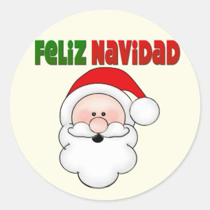 Adesivo Redondo Papais noeis de Feliz Navidad