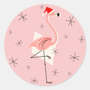 Adesivo Redondo Papais noeis de Flamingo