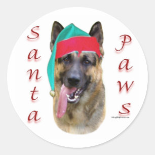 Adesivo Redondo Papais noeis de german shepherd