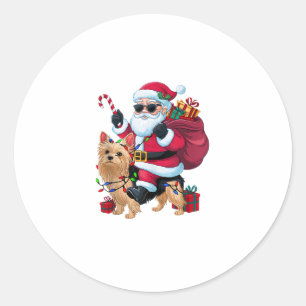 Adesivo Redondo Papais noeis de Iluminação do Natal Andando no Yor