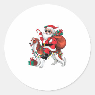 Adesivo Redondo Papais noeis de Iluminação do Xmas no Natal de Bor
