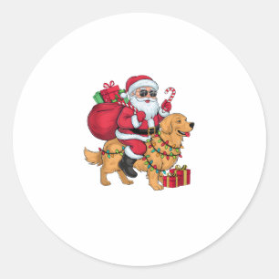 Adesivo Redondo Papais noeis De Iluminação Xmas Que Andam A Andar