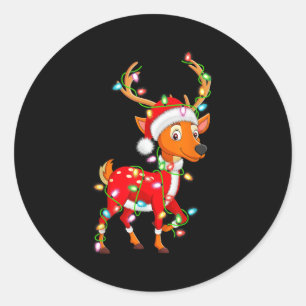 Adesivo Redondo Papais noeis De Luzes De Natal Figurino Xm