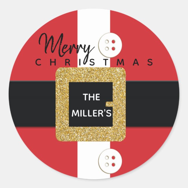 Adesivo Redondo Papais noeis de Natal (Frente)