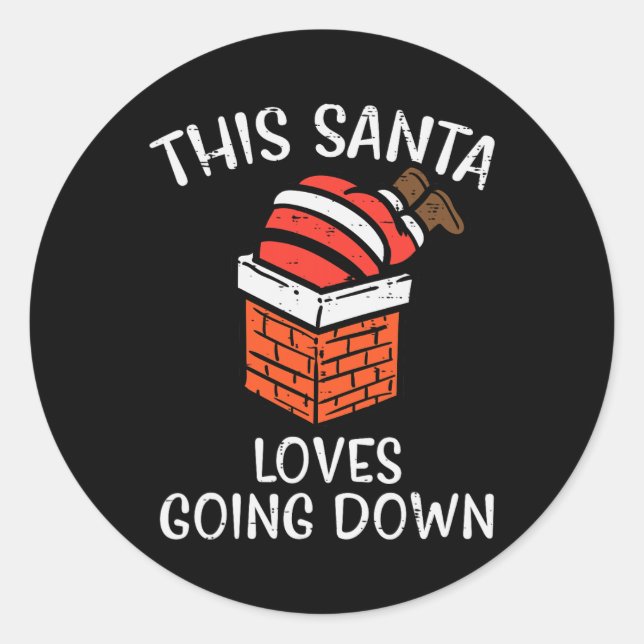 Adesivo Redondo Papais noeis De Natal Adoram Ir Para O Xmas Divert (Frente)